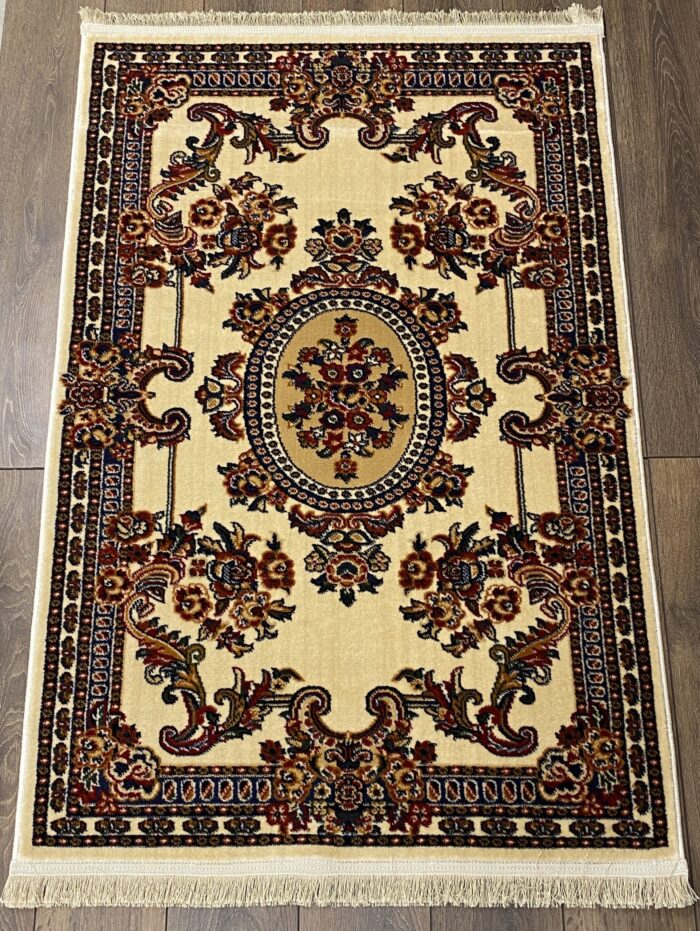 Cream And Beige Rug in 150x100cm Genuine Persian Carpet Thick Heavy Rug