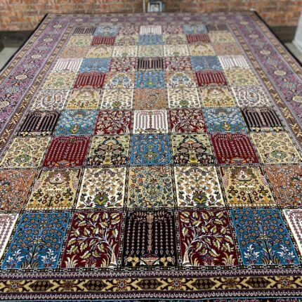 Floral Garden Persian Rug – Multicolor, Elegant, Medium Large