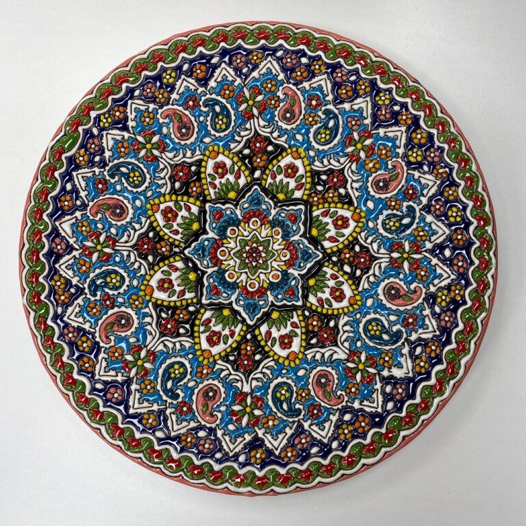 Persian handmade pottery and plates - traditional Persian design