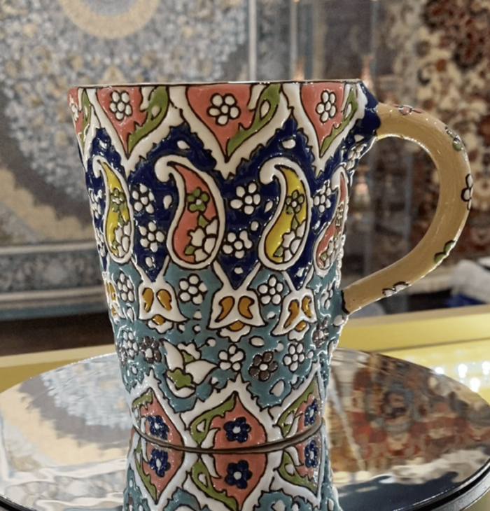 Persian handmade pottery and plates - traditional Persian Minakari