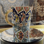 Persian handmade pottery and plates - traditional Persian Minakari