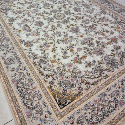 Cream Floral Garden Persian Rug – Multicolor, Elegant, Medium Large, 300x200cm