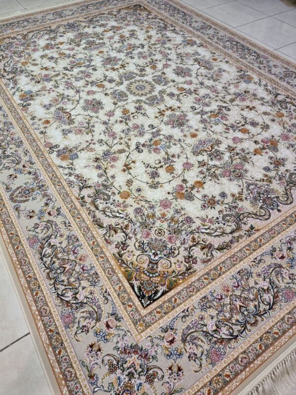 Cream Floral Garden Persian Rug – Multicolor, Elegant, Medium Large, 300x200cm